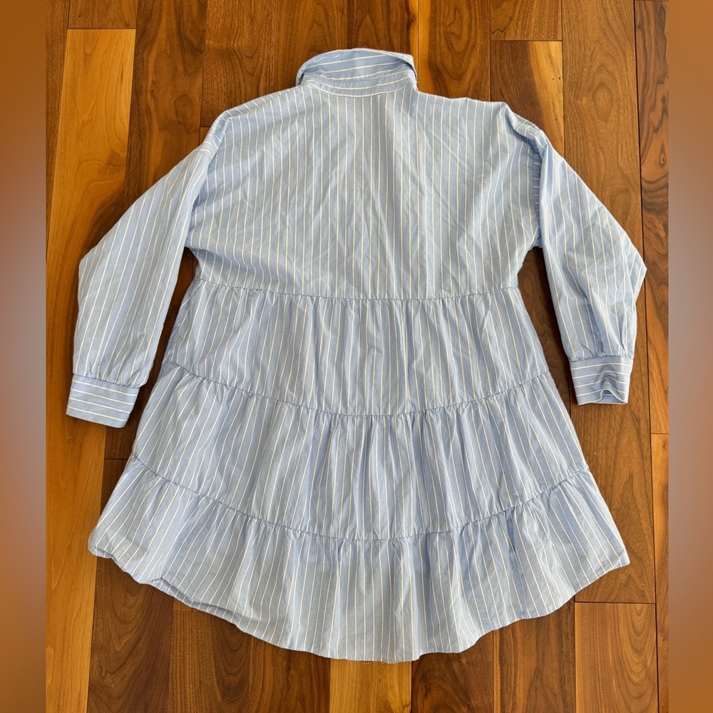 Zara blue pinstripe shirt dress tunic size Large - Picture 11 of 16